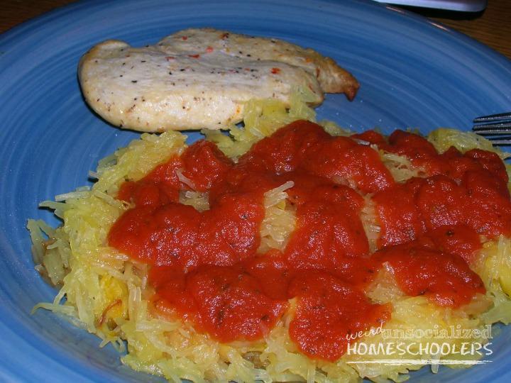 chicken and spaghetti squash