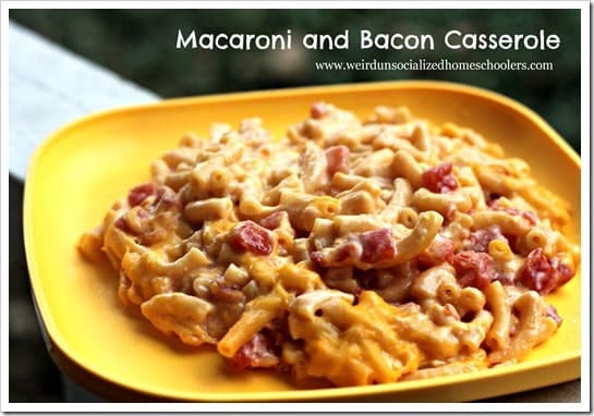 Macaroni and bacon casserole