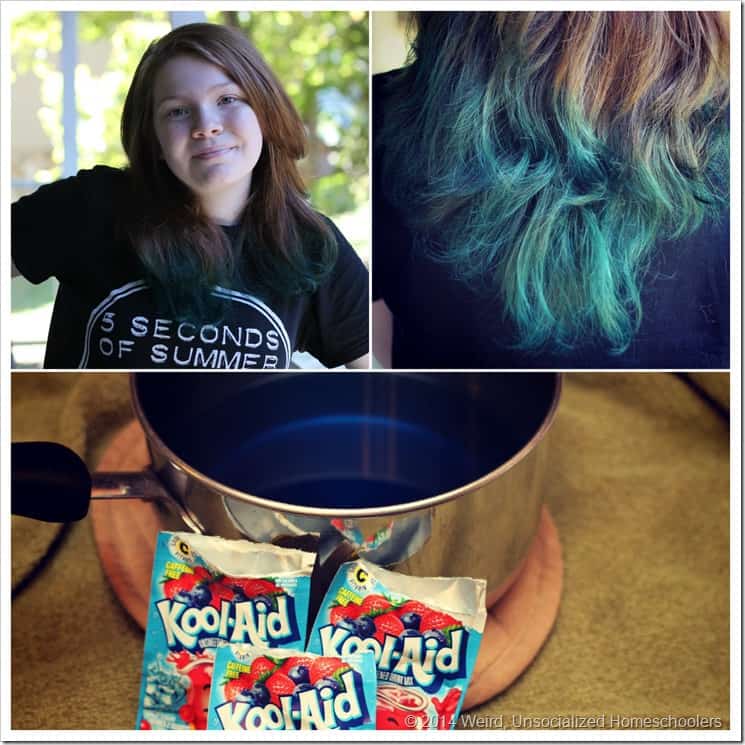 Blue Kool-Aid Hair Dye