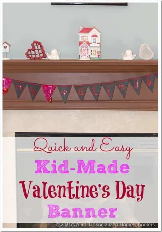 Get your home Valentine-ready with this quick and easy kid-made Valentine's Day banner.