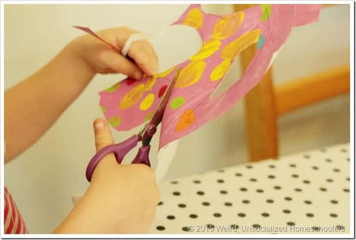 painted paper flower cutting