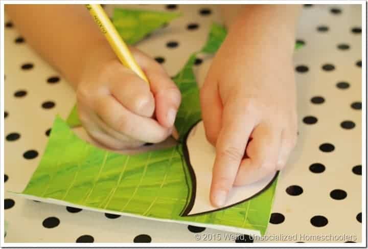 painted paper leaf template tracing
