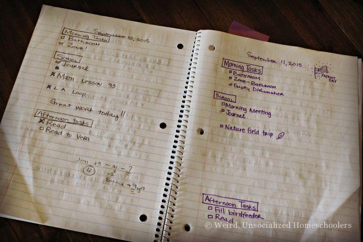 Spiral notebooks as assignment books